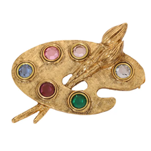Load image into Gallery viewer, 1928 Jewelry - Da Vinci's Brush &amp; Paint Palette Brooch