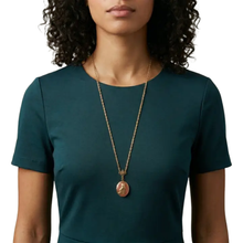 Load image into Gallery viewer, 1928 Jewelry - Sitting Cat Oval Enamel Locket Necklace