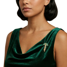 Load image into Gallery viewer, 1928 Jewelry - Roaring 20's Green Aventurine Pin
