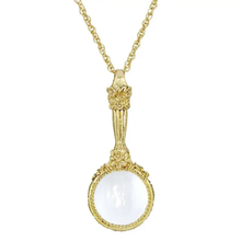 Load image into Gallery viewer, Floral Magnifying Glass Pendant Necklace