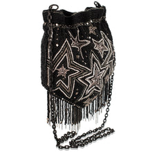 Load image into Gallery viewer, Star Treatment Black and Silver Fringe Crossbody Handbag